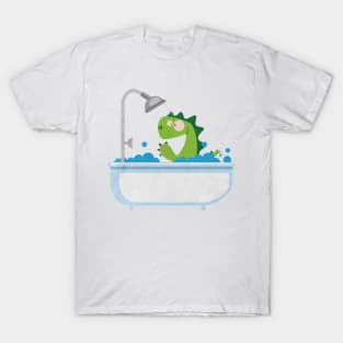 Dinosaur is taking a bath T-Shirt